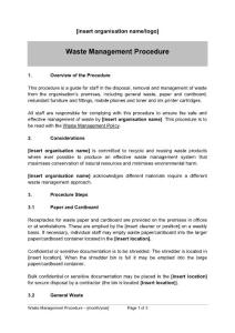 Waste Management Procedure - NADA