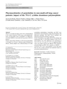 Pharmacokinetics of gemcitabine in non-small-cell lung cancer patients- impact of the 79AC cytidine deaminase polymorphism
