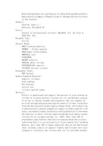 Help-Seeking Behaviors and Reasons