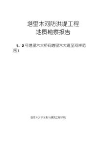 塔里木河防洪堤工程防洪堤工程地質(zhì)勘察報(bào)告