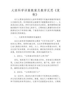 大班科學(xué)詳案教案及教學(xué)反思《復(fù)制》