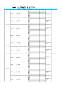 2011年陕西省高考志愿表