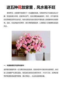 这五种花放家里，风水易不旺