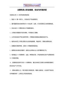 主要负责人职业健康、安全与环境承诺