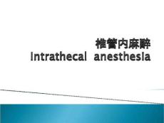 《麻醉学》椎管内麻醉