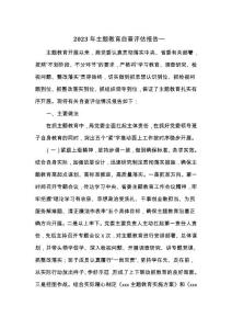 2023年主題教育自查評(píng)估報(bào)告一