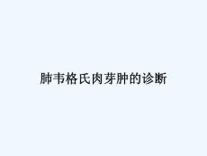 肺韦格氏肉芽肿的诊断