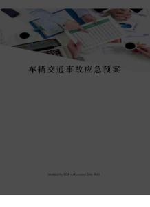 车辆交通事故应急预案