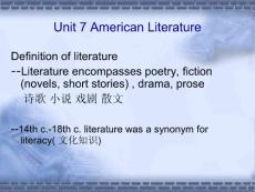 《英语国家社会与文化入门》Unit 7 American Literature(25P)