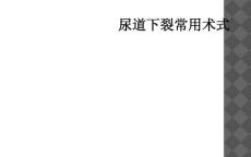 尿道下裂常用术式