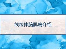 线粒体脑肌病介绍课件