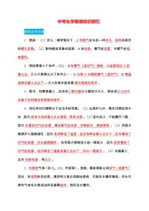 2023年中考化學基礎知識回顧