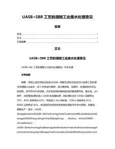 UASB+SBR工艺的酒精工业废水处理意见