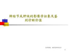 肺结节或肿块的影像学征象及鉴别诊断价值课件