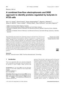 A combined free-flow electrophoresis and DIGE approach to identify proteins regulated by butyrate in HT29 cells