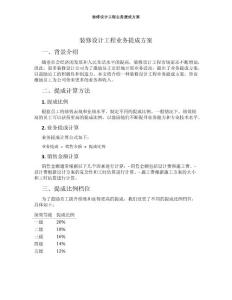 裝修設(shè)計工程業(yè)務(wù)提成方案