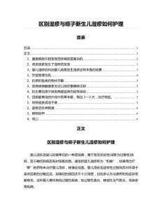 区别湿疹与痱子新生儿湿疹如何护理