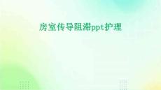房室传导阻滞ppt护理
