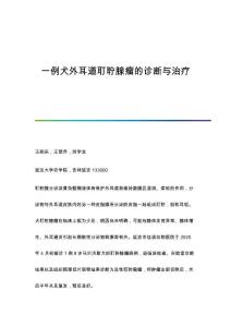 一例犬外耳道耵聍腺瘤的诊断与治疗