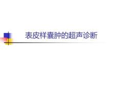 表皮样囊肿的超声幻灯课件
