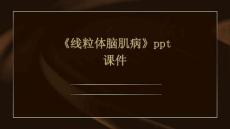 《线粒体脑肌病》课件