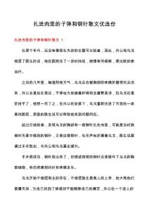 扎进肉里的子弹和钢针散文优选份