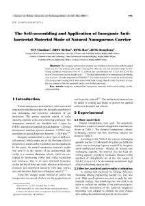 The+Self-assembling+and+Application+of+Inorganic+Antibacterial+Material+Made+of+Natural+Nanoporous+Carrier