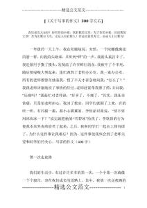 [《寫事的作文》300字左右]