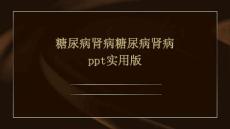 糖尿病肾病糖尿病肾病PPT实用版