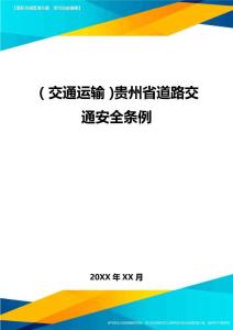 (交通運(yùn)輸)貴州省道路交通安全條例