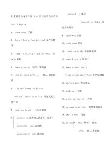 英語八年級下冊單元短語語法總結