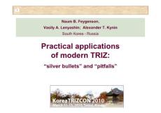 Practical applicationsof modern TRIZ
