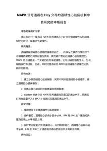 MAPK信号通路在Hcy介导的酒精性心肌病机制中的研究的中期报告
