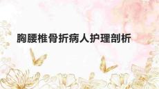 胸腰椎骨折病人护理剖析