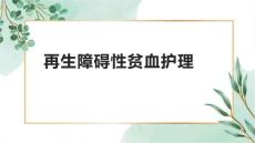 再生障碍性贫血护理