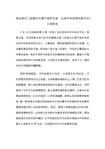 領(lǐng)會(huì)餞行《加強(qiáng)文化遺產(chǎn)保護(hù)傳承　弘揚(yáng)中華傳統(tǒng)文化》心得體會(huì)