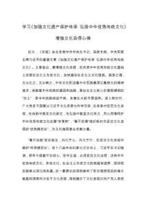 學(xué)習(xí)《加強(qiáng)文化遺產(chǎn)保護(hù)傳承 弘揚(yáng)中華傳統(tǒng)文化》增強(qiáng)文化自信心得