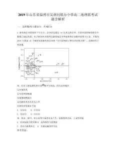 2019年山東省淄博市吳胡同聯辦中學高二地理聯考試題含解析