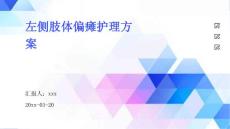 左侧肢体偏瘫护理方案