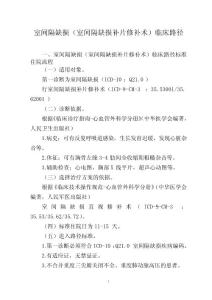 室间隔缺损(室间隔缺损补片修补术)临床路径