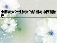 儿童大叶性肺炎