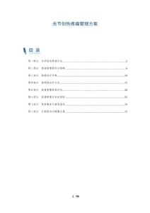 关节创伤疼痛管理方案
