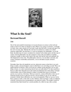 Bertrand Russell - What is the Soul