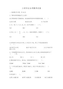 小學畢業會考數學試卷精品【a卷】