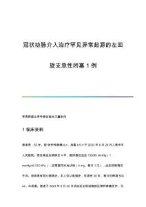 冠状动脉介入治疗罕见异常起源的左回旋支急性闭塞1例