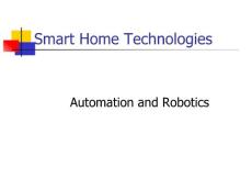 【机器人系列】Smart Home Technologies