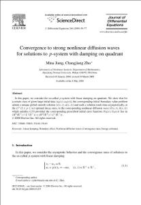 Convergence to strong nonlinear diffusion waves for solutions to p-system with damping on quadrant
