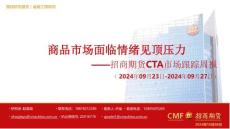 CTA市場跟蹤周報：商品市場面臨情緒見頂壓力