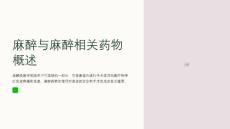 麻醉与麻醉相关药物
