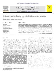 Robinson´s radiation damping sum rule